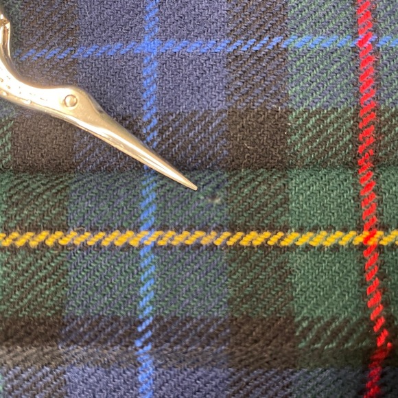 Vintage Womens 14 PENDLETON Wool Plaid Pleated Skirt Smith Tartan Blue Academia - Picture 8 of 9